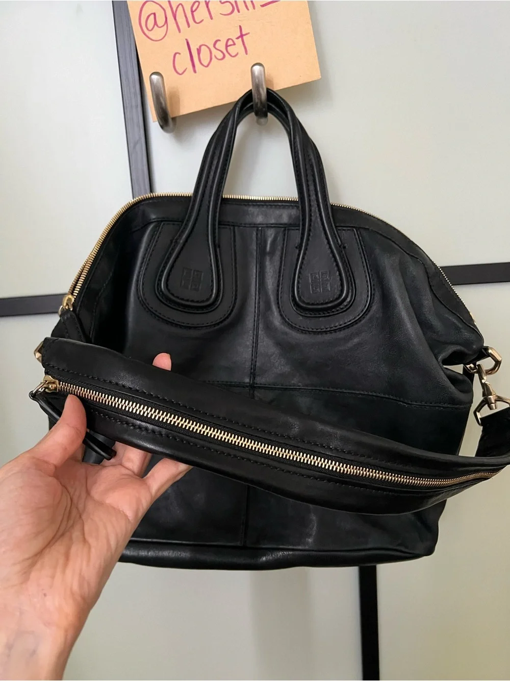 Vintage Givenchy Nightingale Black Leather Bag